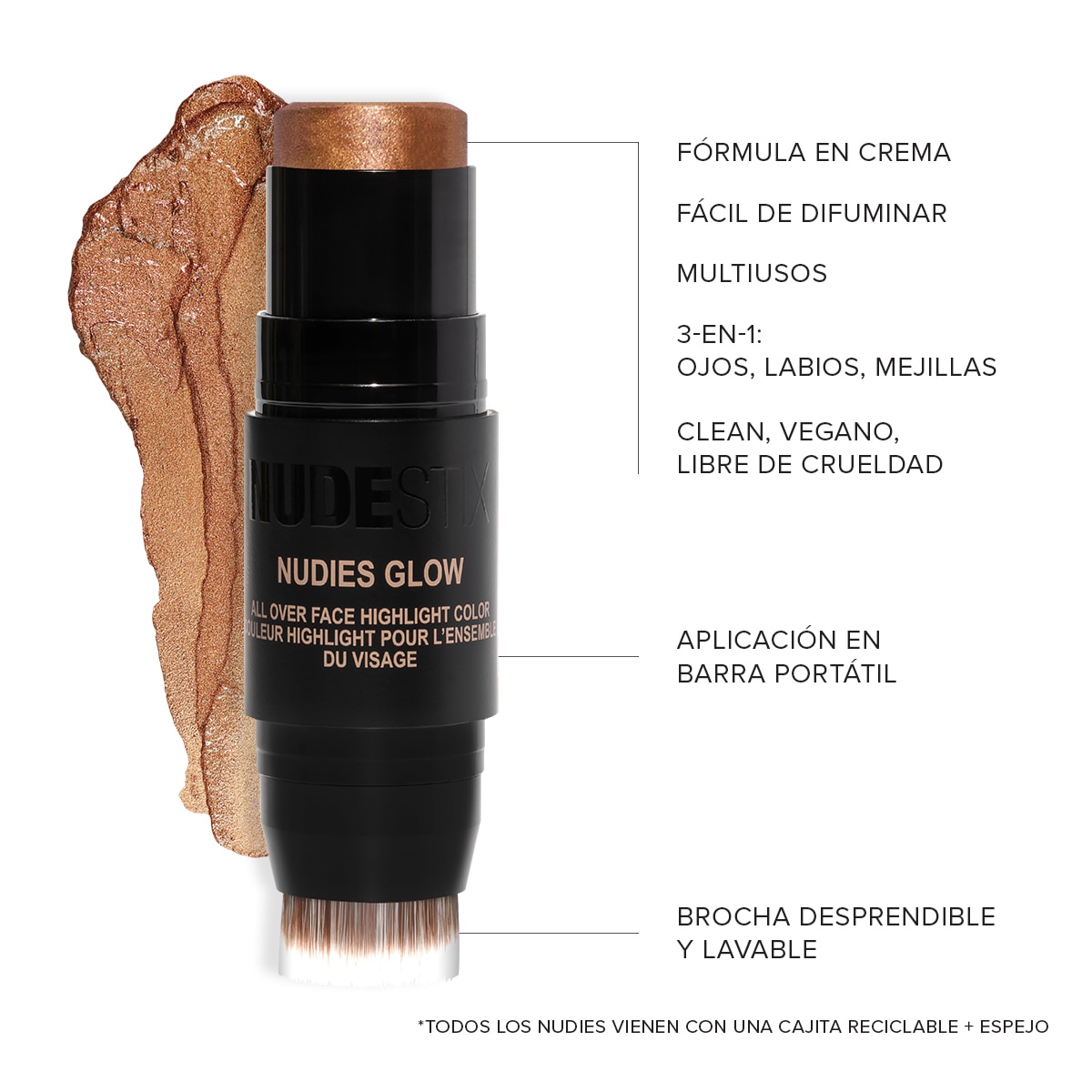 NUDIES ALL OVER FACE COLOR GLOW (ILUMINADOR FACIAL)
